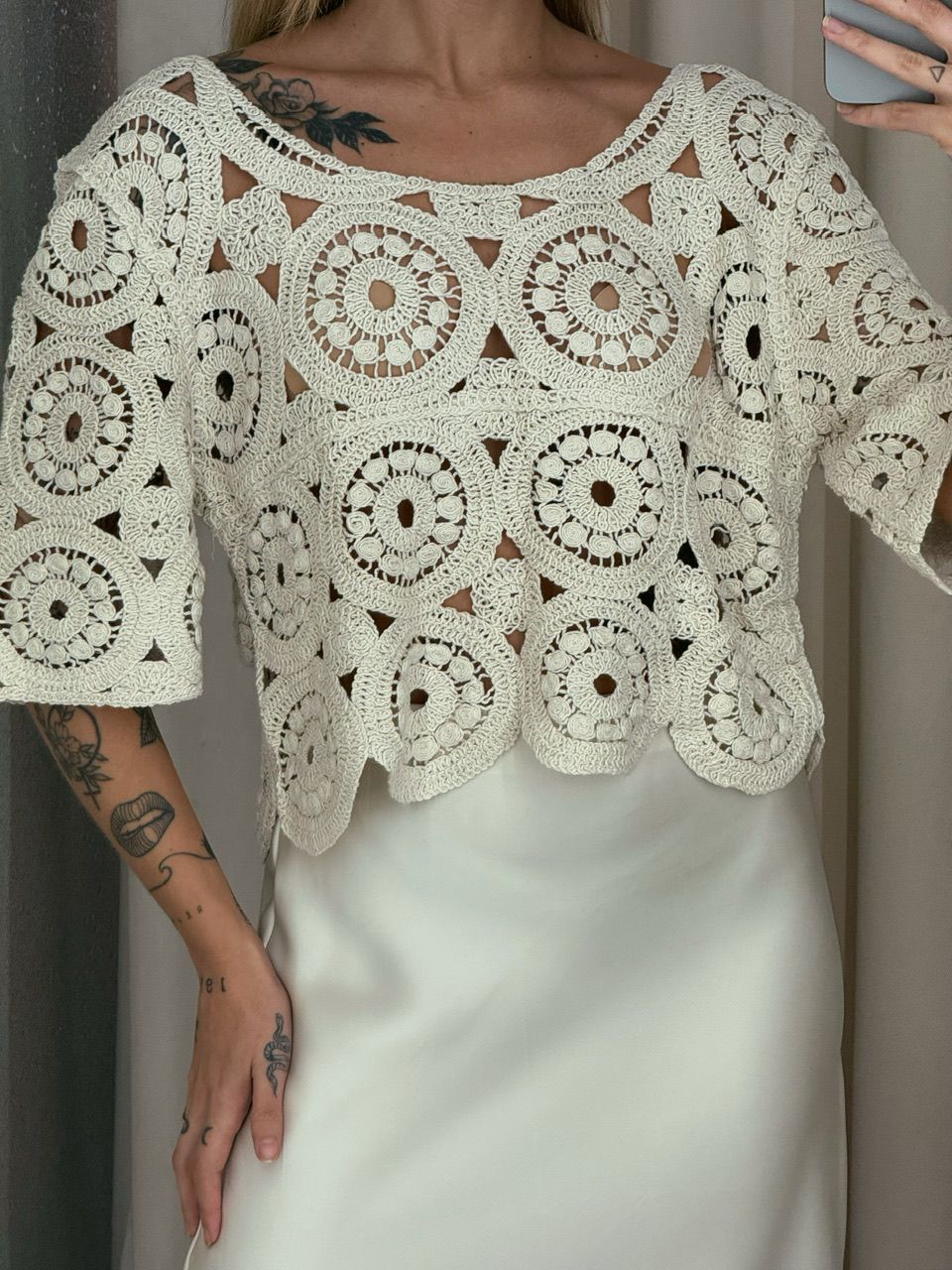CROPPED BETINA CROCHÊ CRU