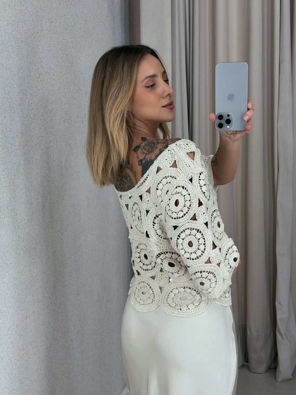 CROPPED BETINA CROCHÊ CRU
