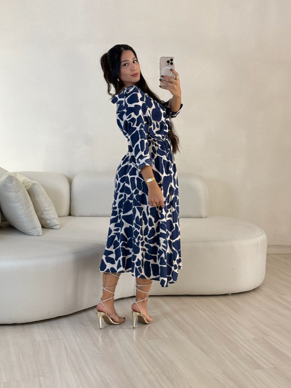 VESTIDO MARISA BOTÕES AZUL
