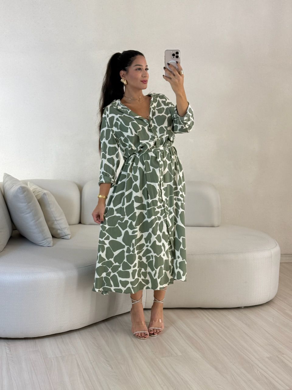 VESTIDO MARISA BOTÕES VERDE - 0057260014 - CAROLLA FERRARO