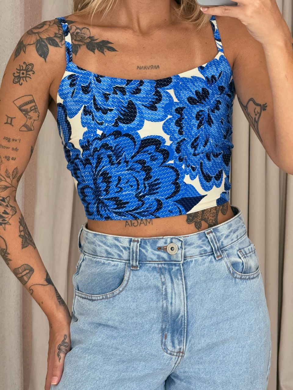 CONJUNTO KIMONO LARA TOP AZUL