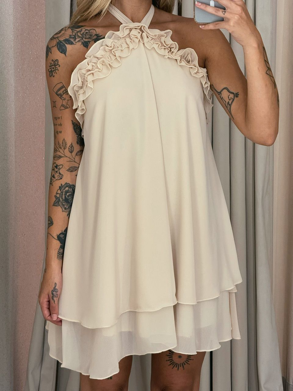 VESTIDO JULIETTE CURTO AREIA