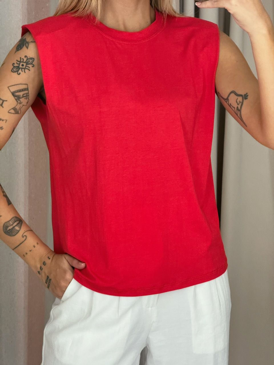 BLUSA ODETTE MUSCLE VERMELHA