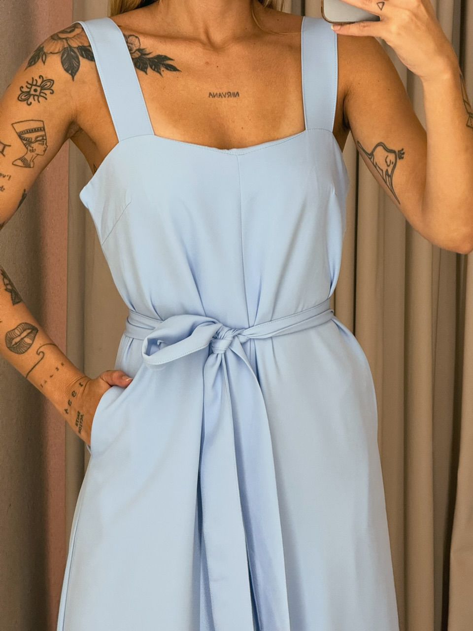 MACACÃO ADELINE BOLSO AZUL