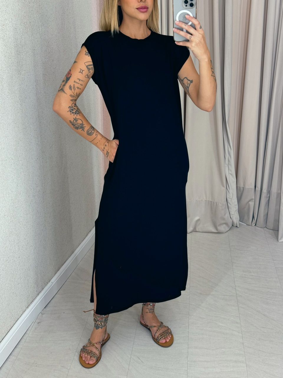 VESTIDO AUGUSTA MUSCLE preto