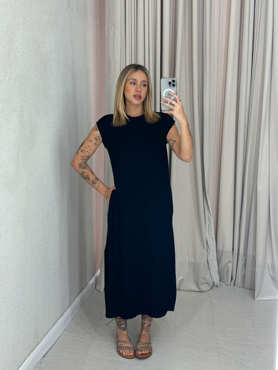 VESTIDO AUGUSTA MUSCLE preto