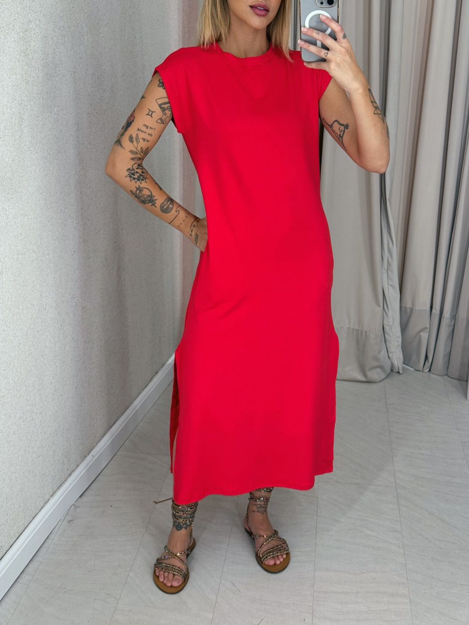 VESTIDO AUGUSTA MUSCLE vermelho
