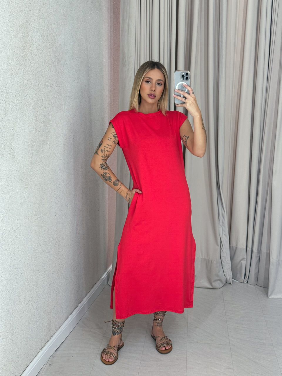 VESTIDO AUGUSTA MUSCLE vermelho