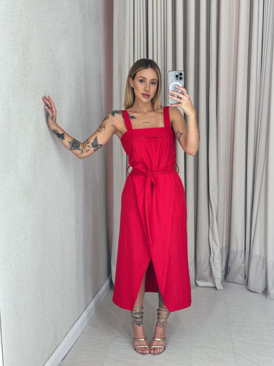 VESTIDO CARMEN FAIXA VERMELHO