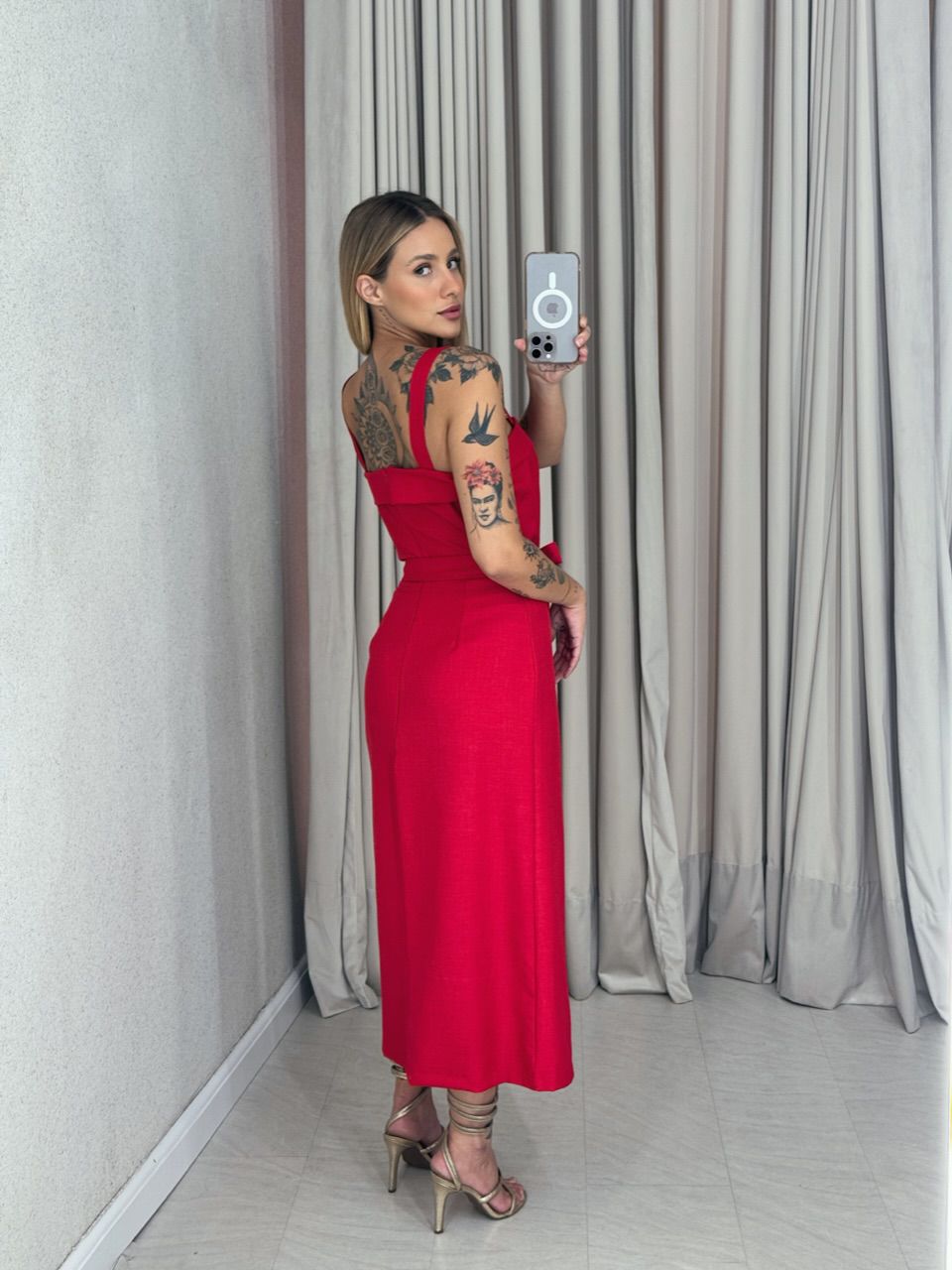 VESTIDO CARMEN FAIXA VERMELHO