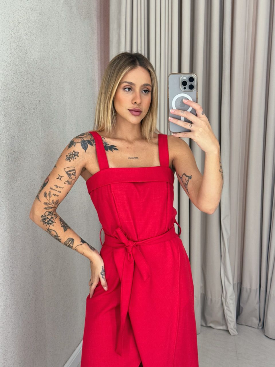 VESTIDO CARMEN FAIXA VERMELHO