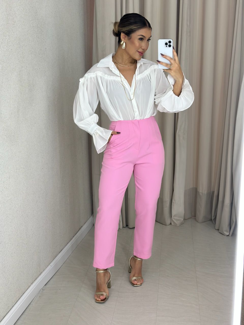 CALÇA FÁTIMA SKINNY ROSA
