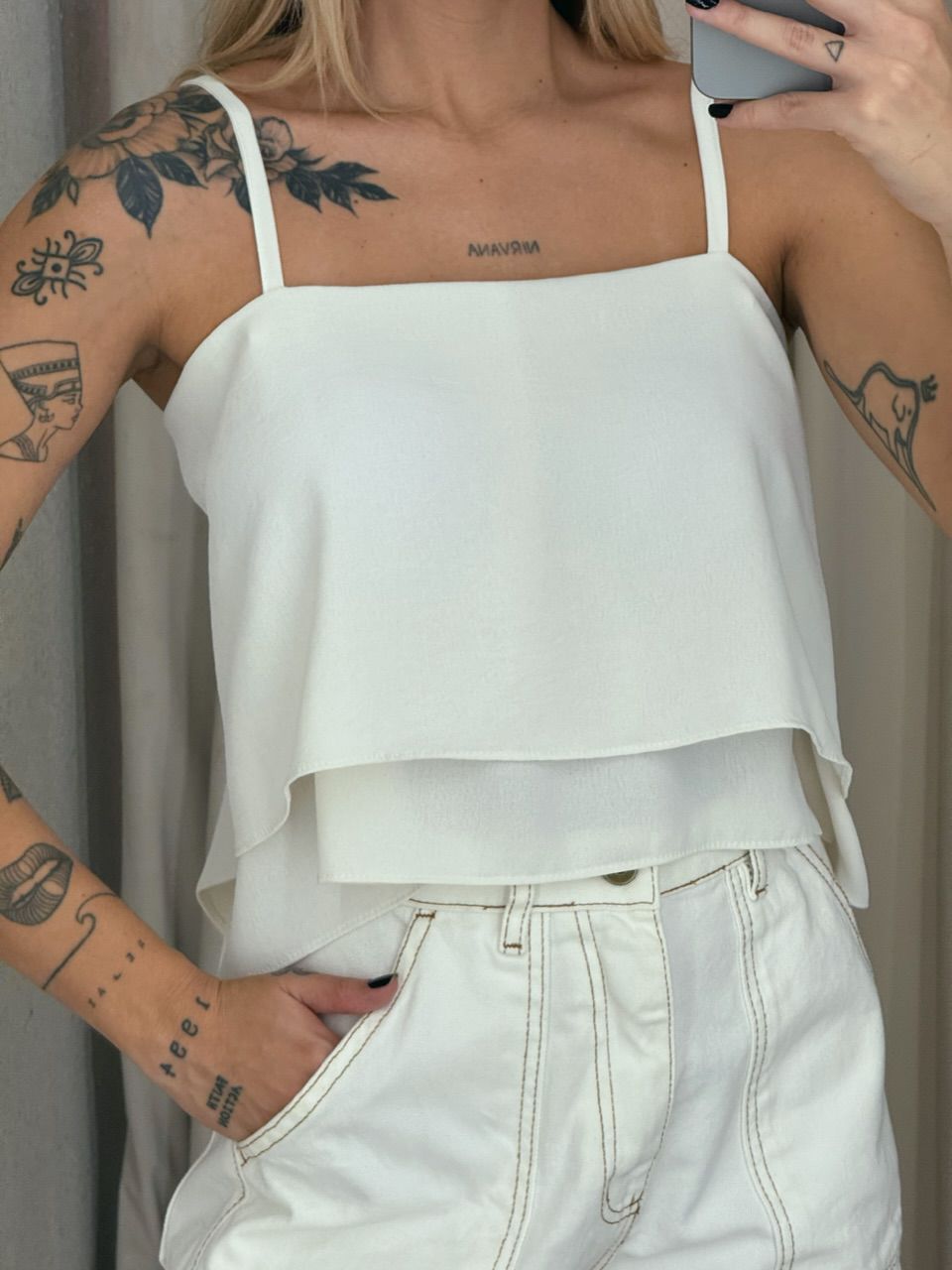 CROPPED SANDRA COSTAS ABERTAS OFF