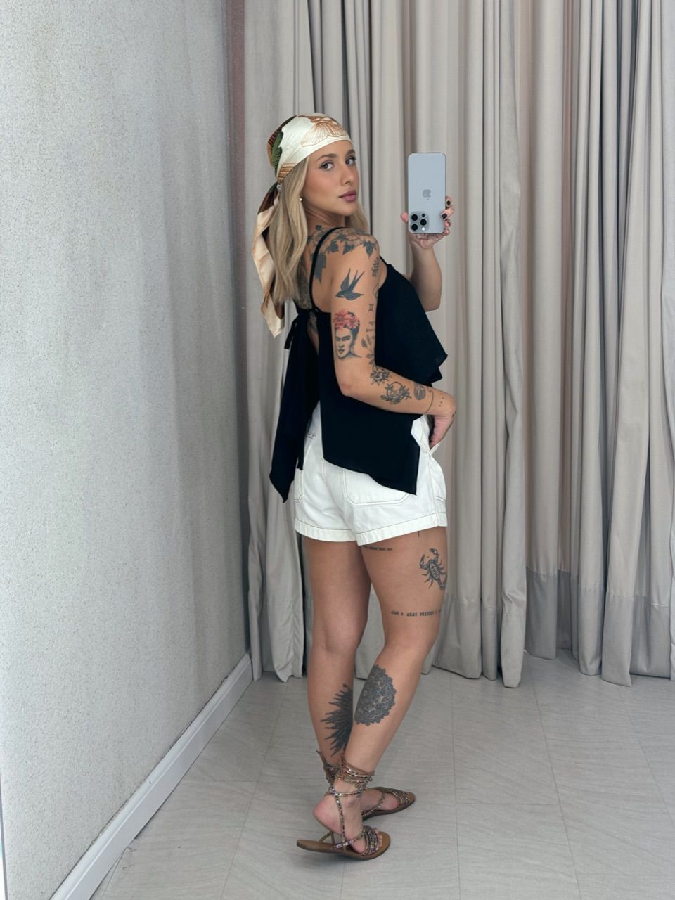 CROPPED SANDRA COSTAS ABERTAS PRETO