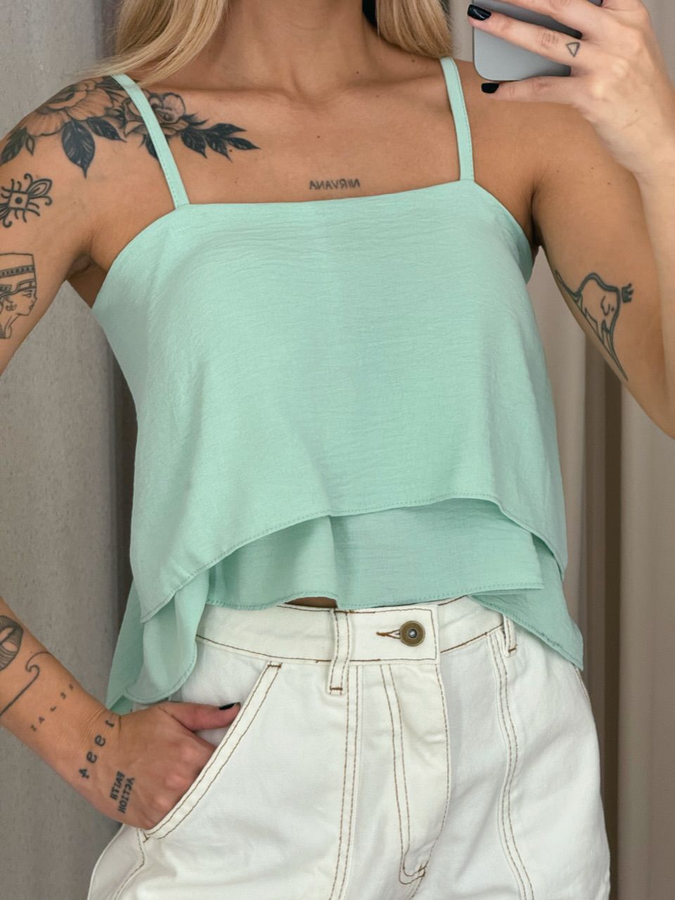 CROPPED SANDRA COSTA ABERTA VERDE AGUA