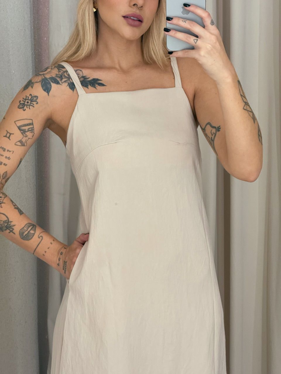 VESTIDO MAURA ALÇA AREIA