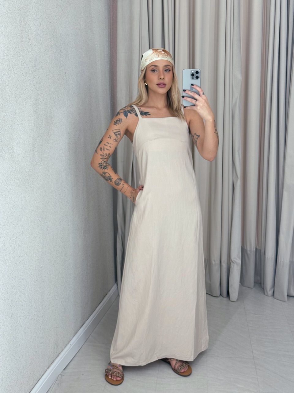 VESTIDO MAURA ALÇA AREIA