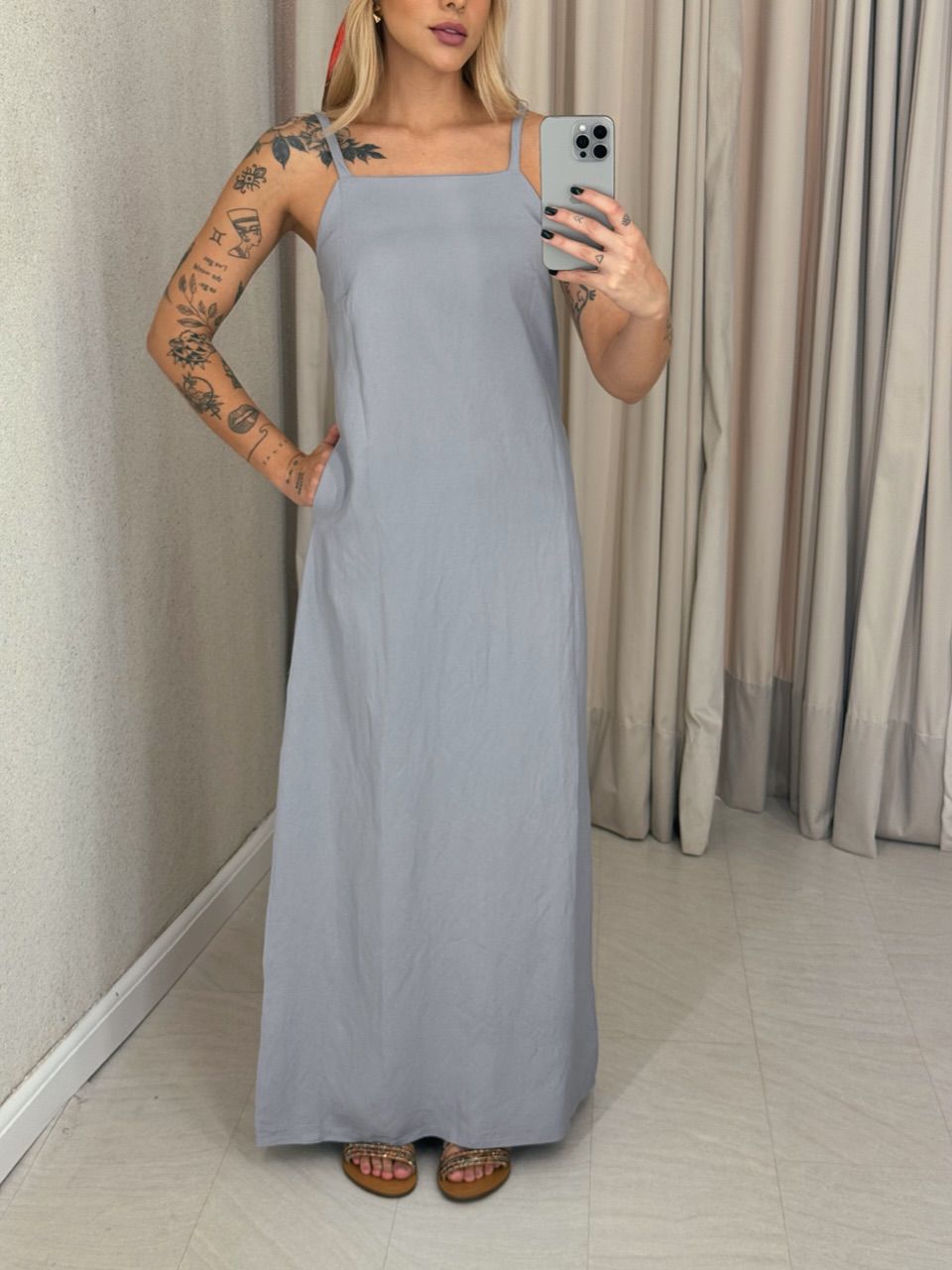 VESTIDO MAURA ALÇA CINZA