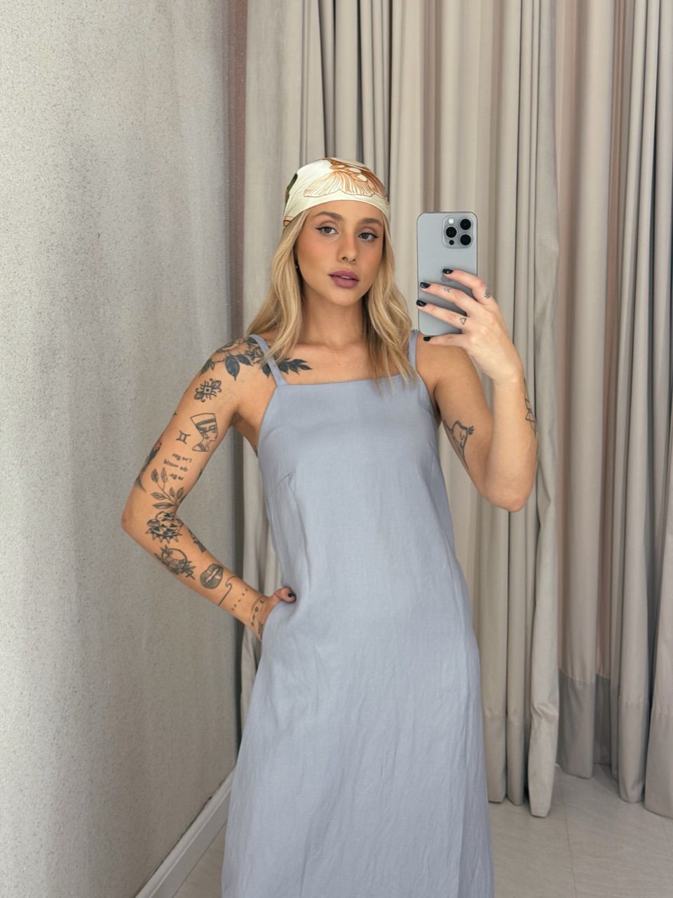 VESTIDO MAURA ALÇA CINZA