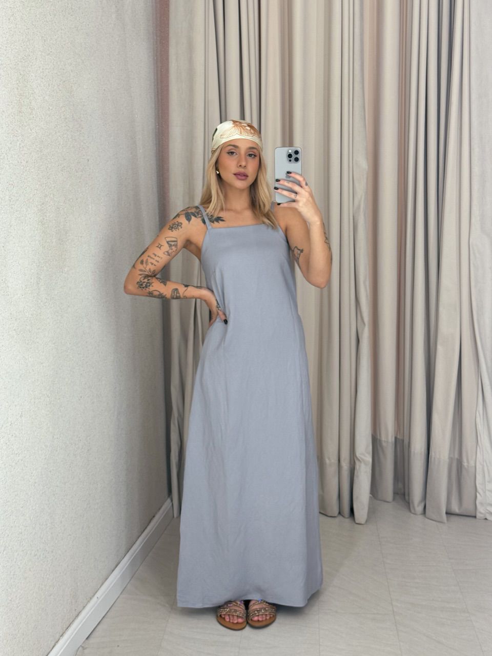 VESTIDO MAURA ALÇA CINZA