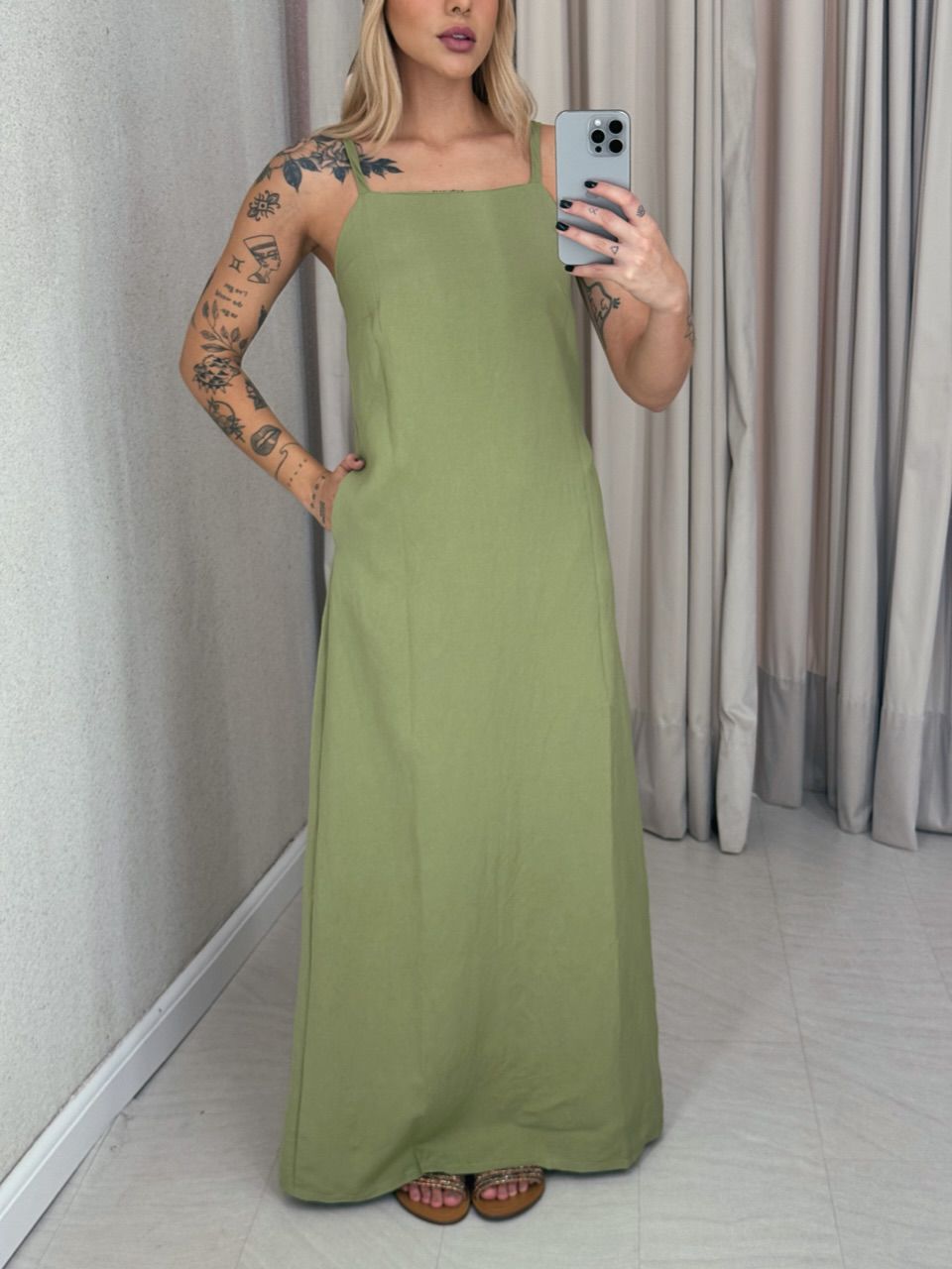 VESTIDO MAURA ALÇA PISTACHE