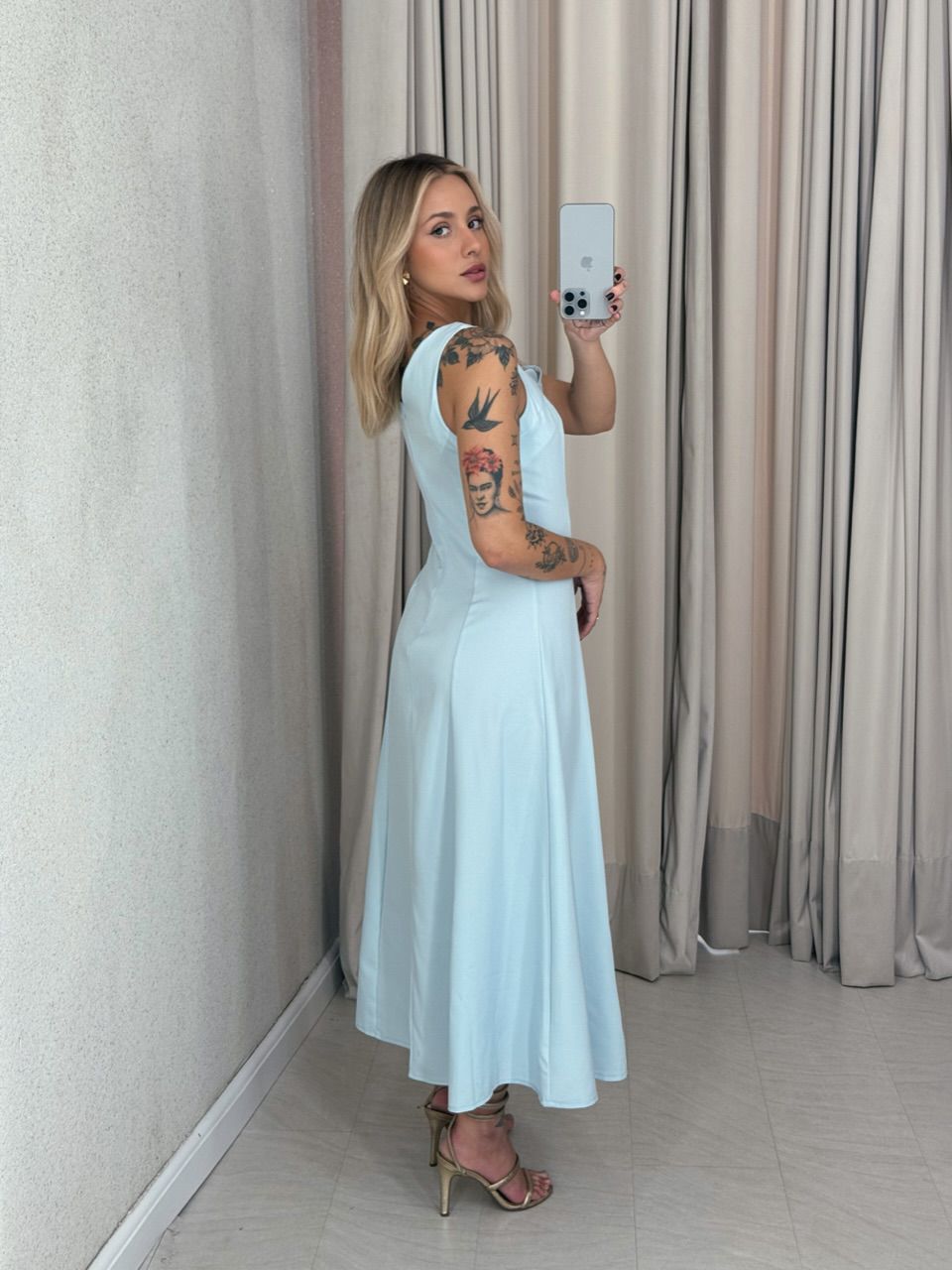 VESTIDO RAQUEL MIDI AZUL