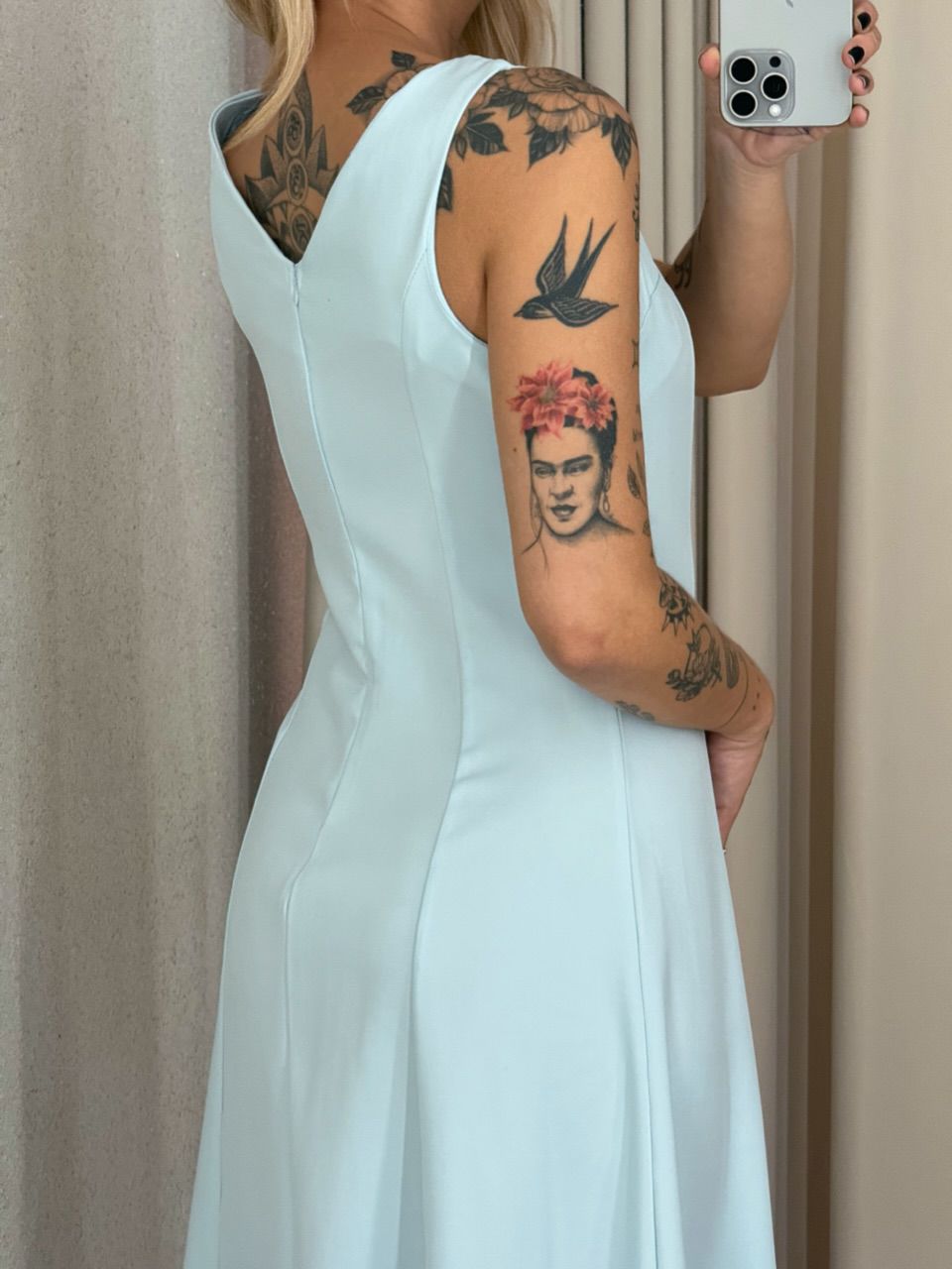VESTIDO RAQUEL MIDI AZUL