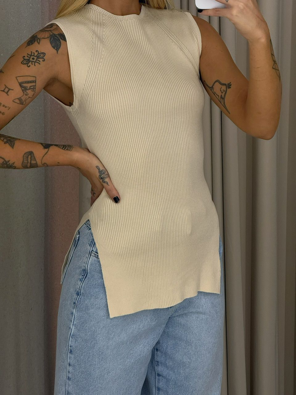 BLUSA MIRA Tricot Areia