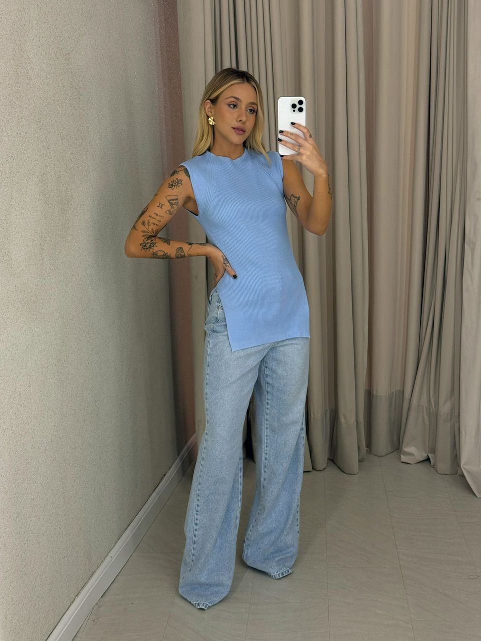 BLUSA MIRA Tricot azul