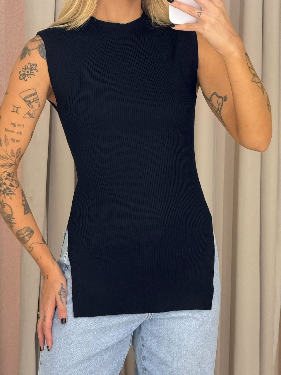 BLUSA MIRA Tricot Preta