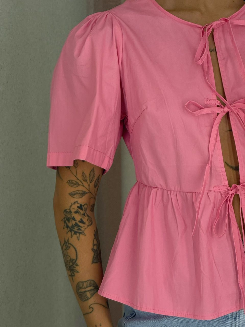 BLUSA PATRICIA MANGA ROSA