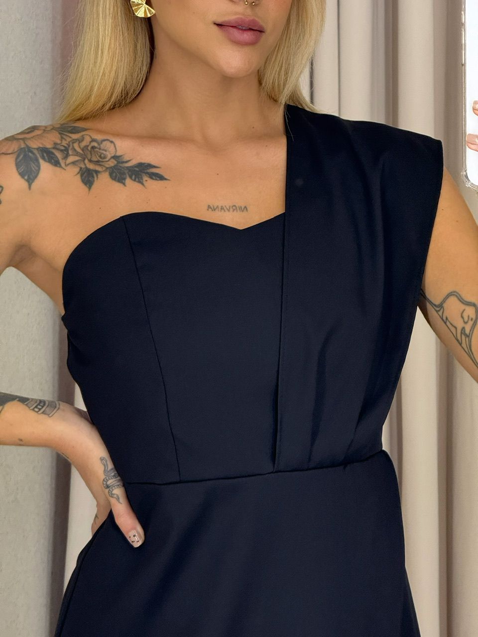 VESTIDO MICHELE NULA MANGA preto