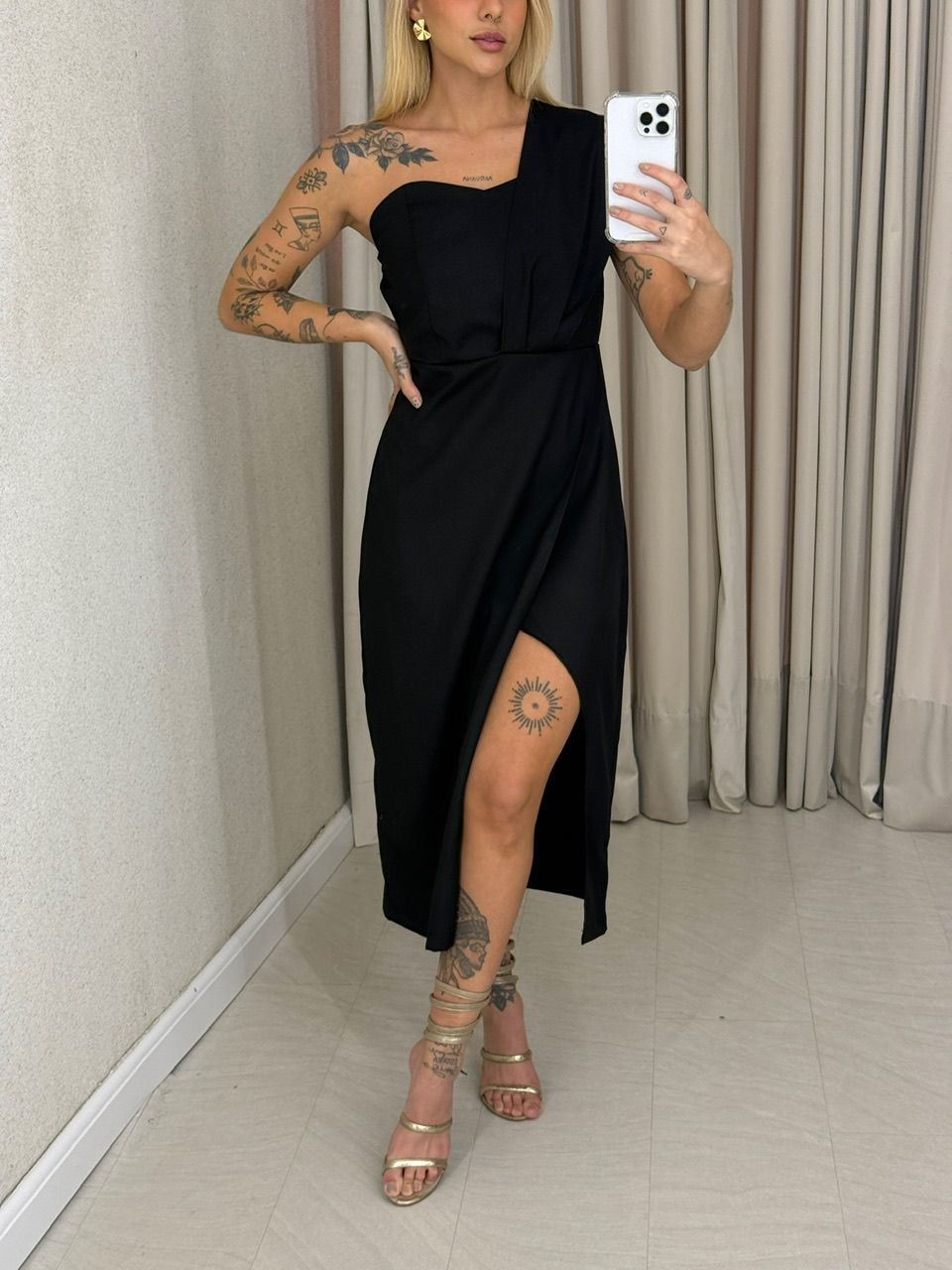 VESTIDO MICHELE NULA MANGA preto