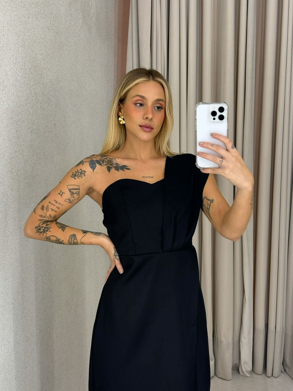 VESTIDO MICHELE NULA MANGA preto