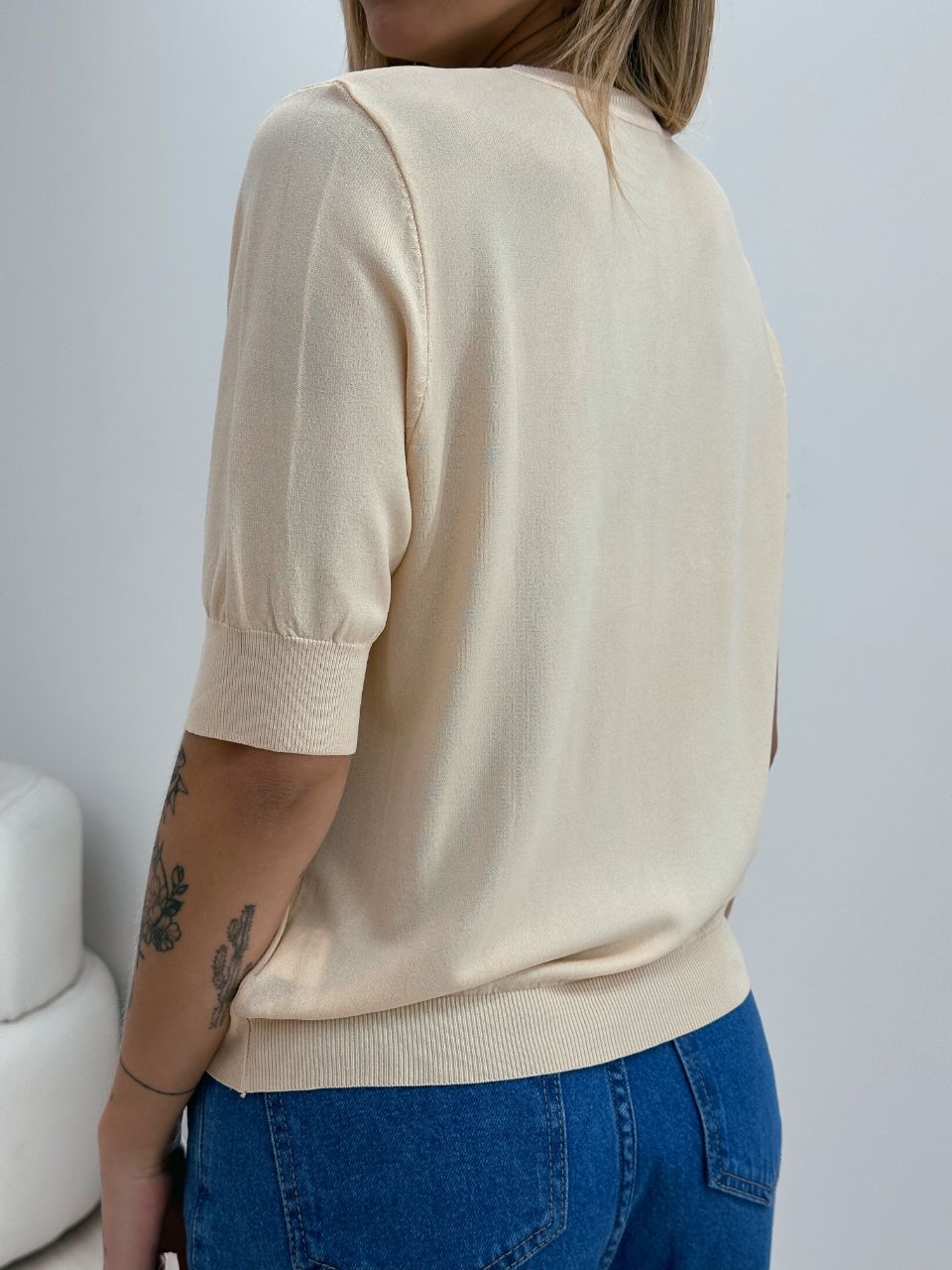 BLUSA MANU TRICOT BASIC CREME