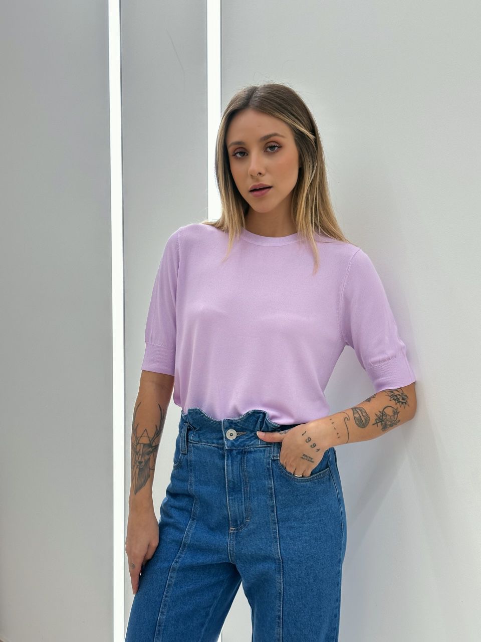 BLUSA MANU TRICOT BASIC LILÁS