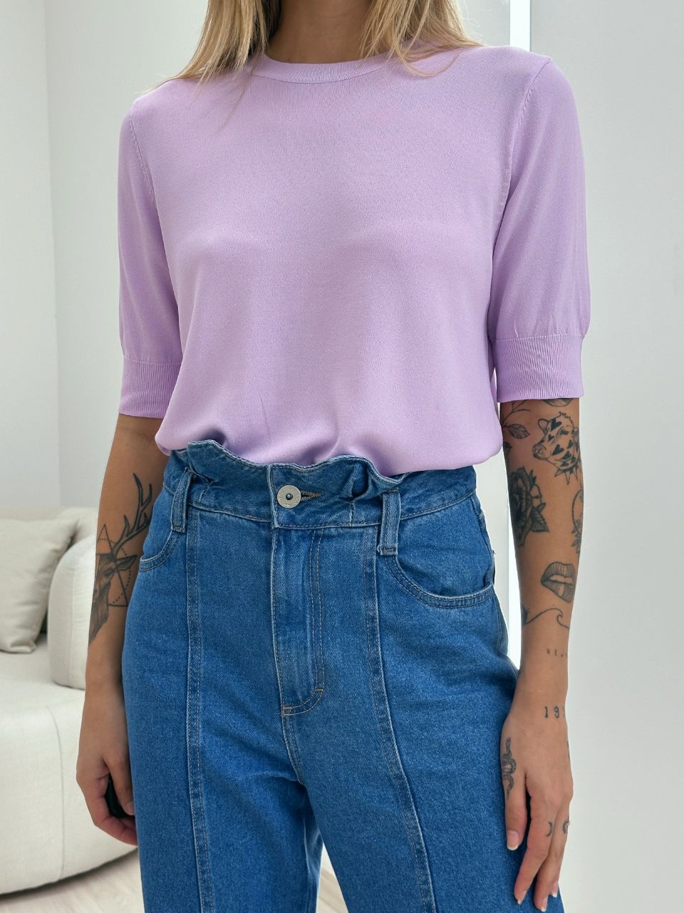 BLUSA MANU TRICOT BASIC LILÁS