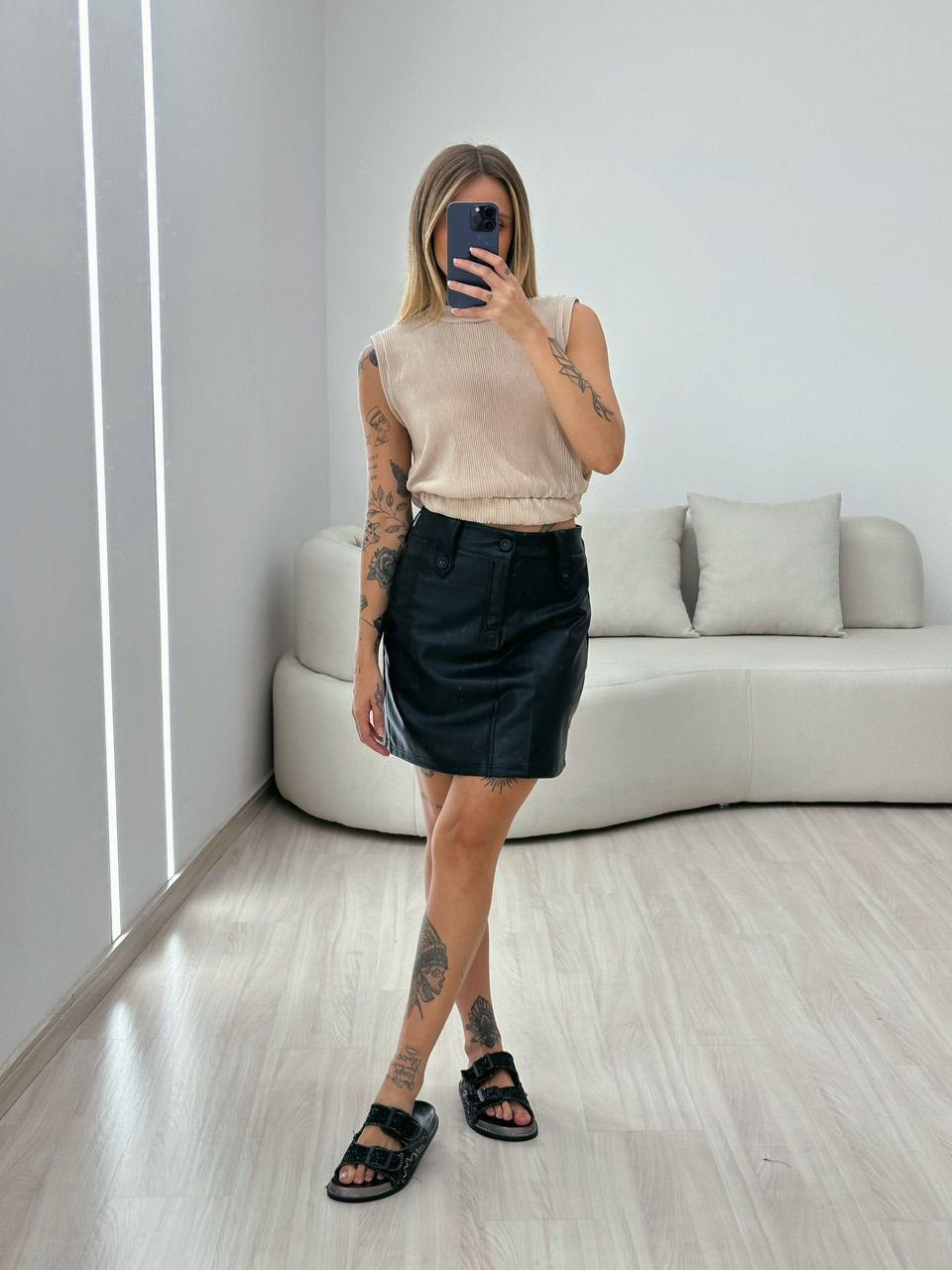 BLUSA RAFA PLISSADA NUDE