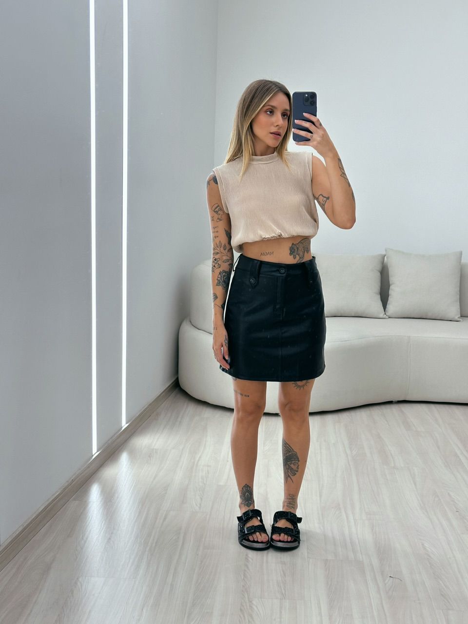 BLUSA RAFA PLISSADA NUDE