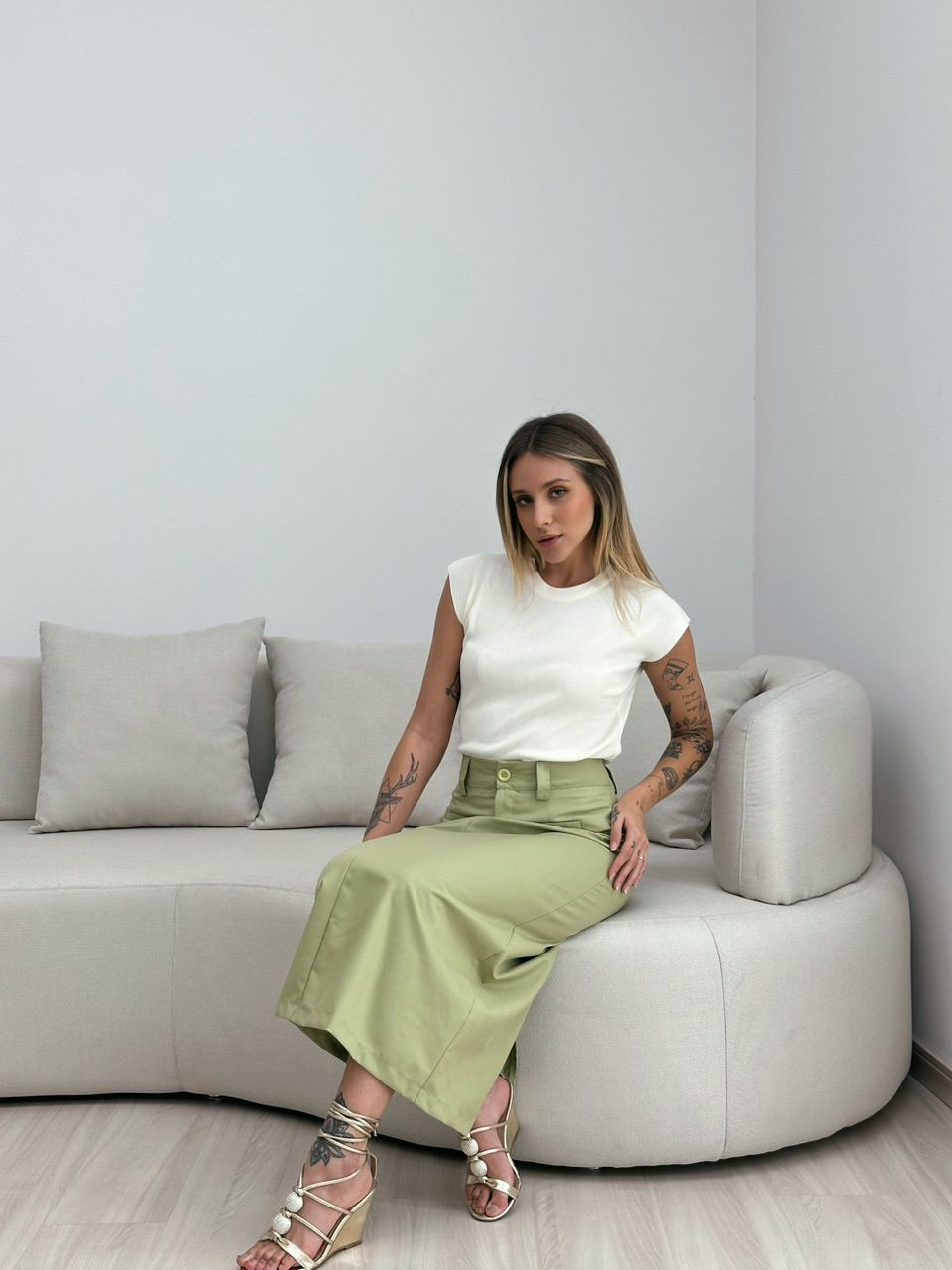 SAIA KARINA MIDI PISTACHE