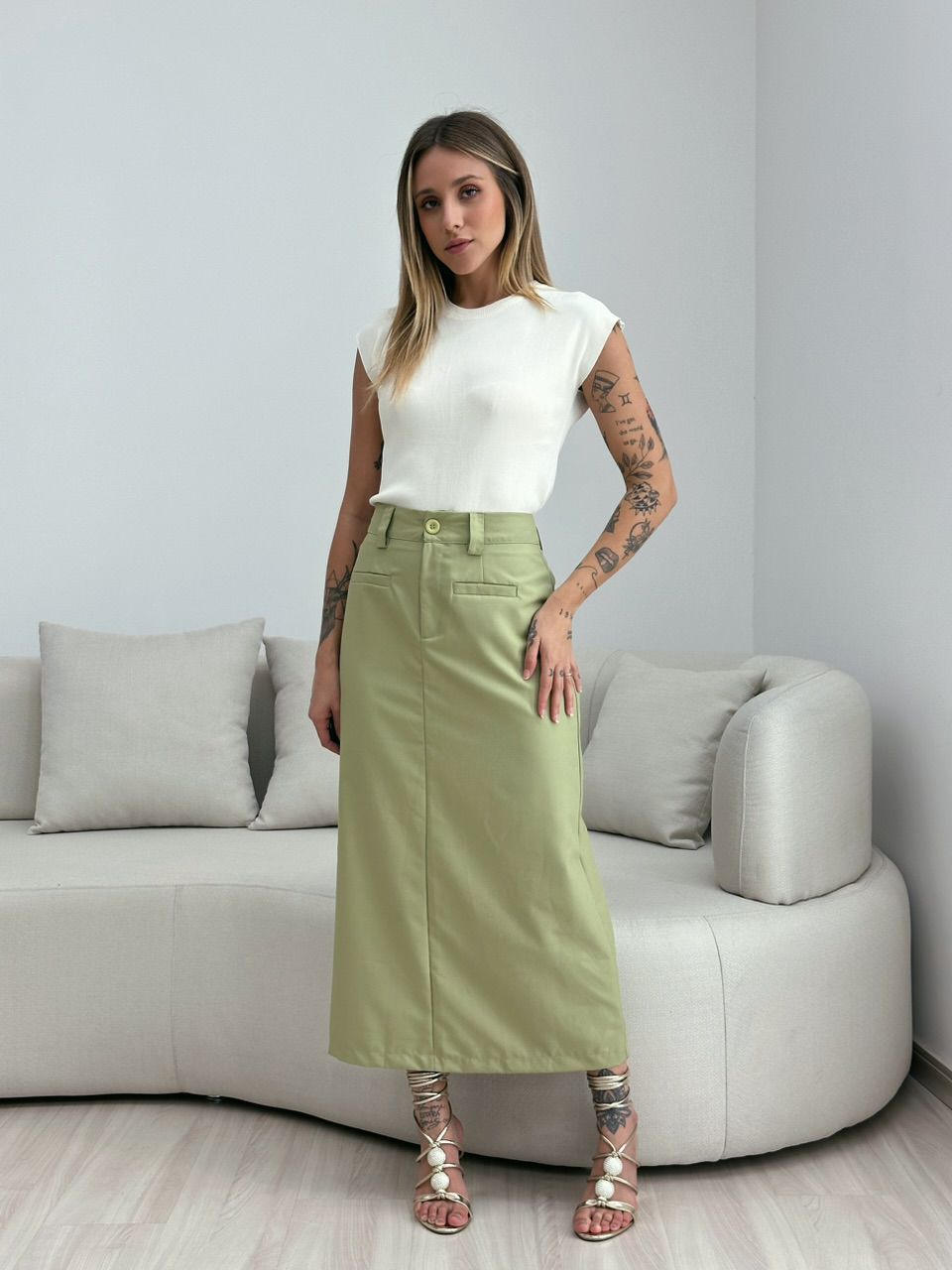 SAIA KARINA MIDI PISTACHE