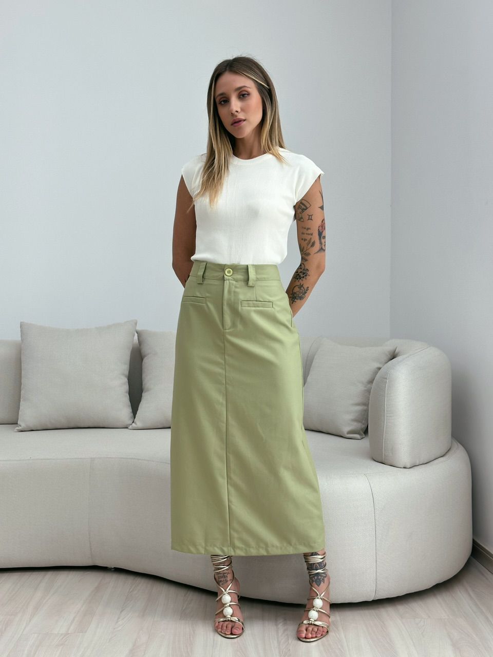 SAIA KARINA MIDI PISTACHE