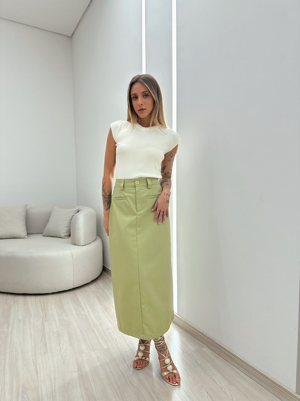 SAIA KARINA MIDI PISTACHE