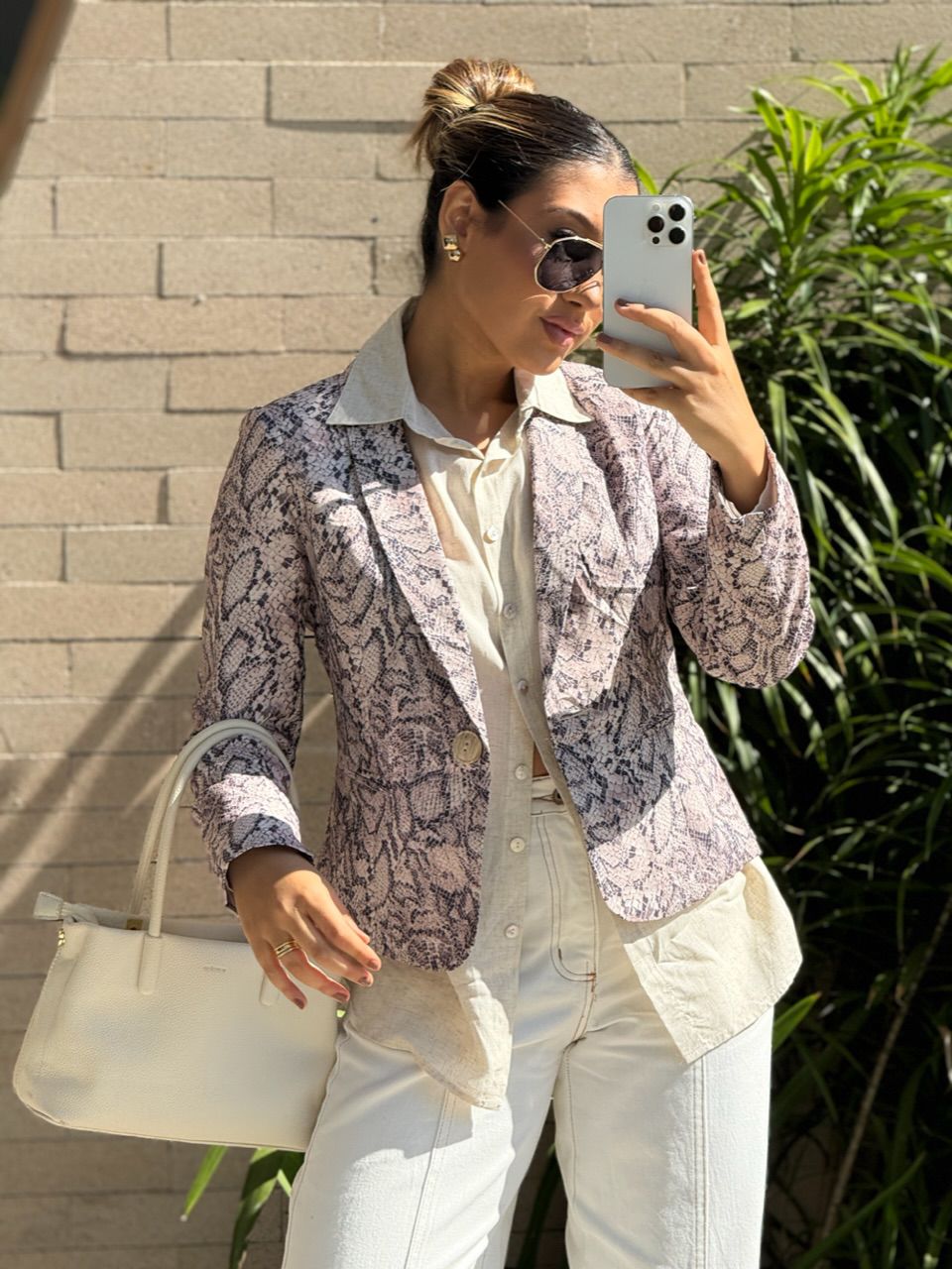 BLAZER TERESA ESTAMPADO ROSÊ - 0065770025 - CAROLLA FERRARO