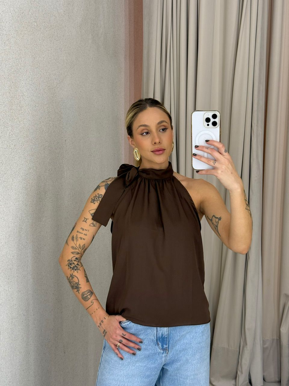 BLUSA KEROLYN. CAVADA MARROM