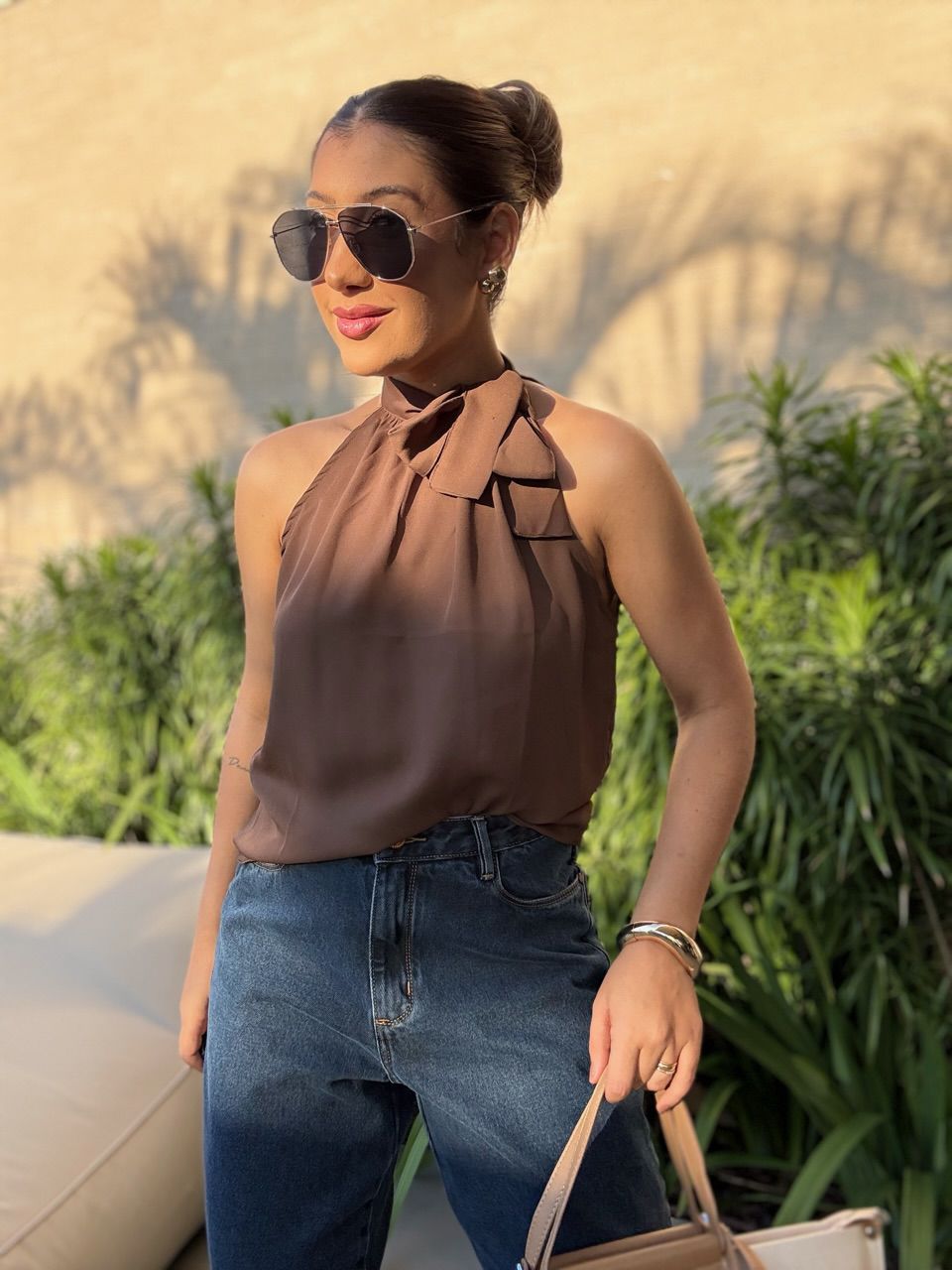 BLUSA KEROLYN. CAVADA MARROM
