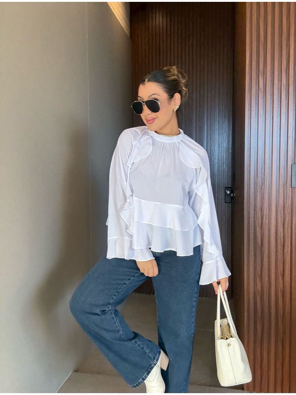 BLUSA MILENA BABADOS off - 0065790048 - CAROLLA FERRARO