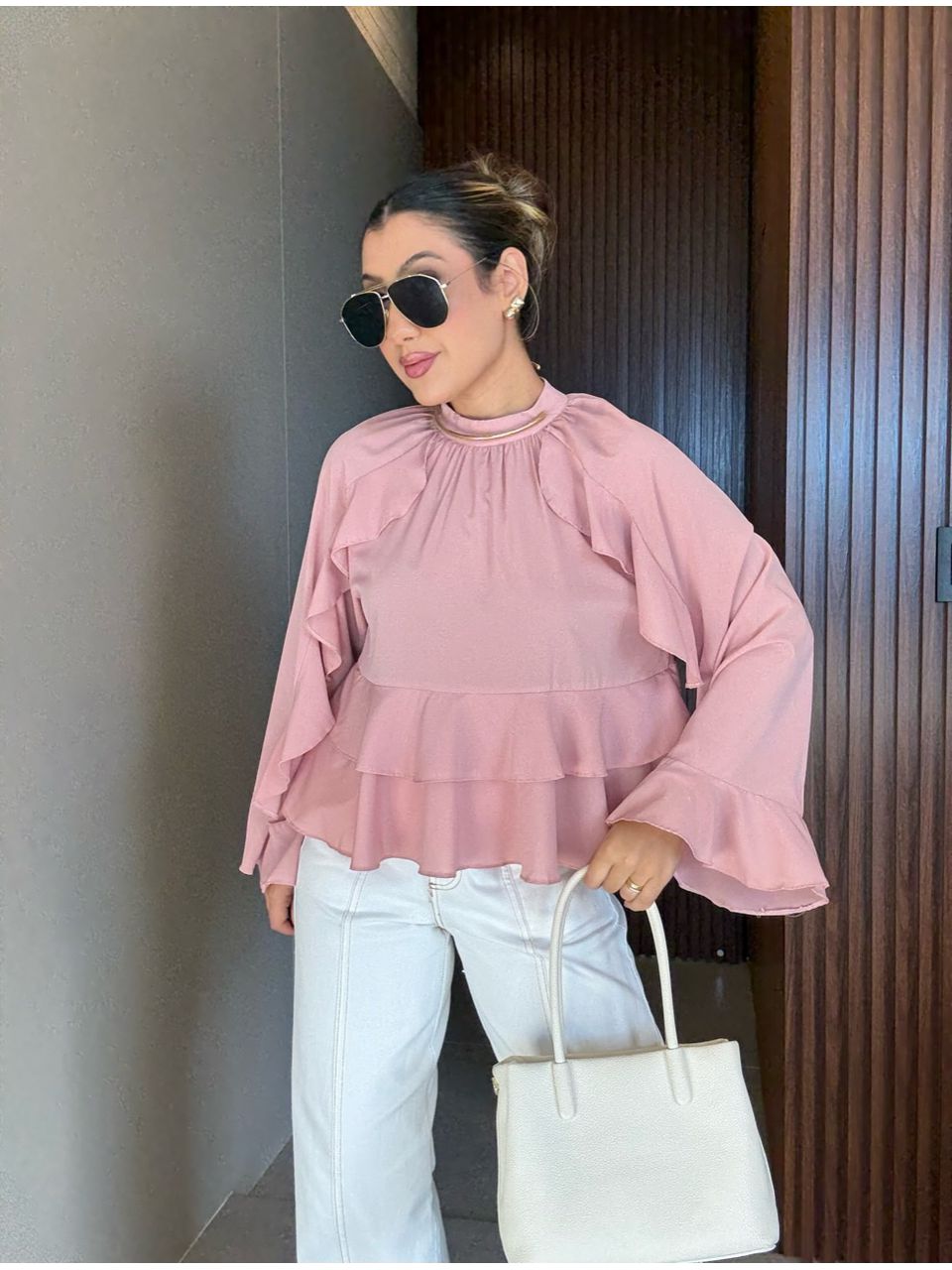 BLUSA MILENA BABADOS Rosê