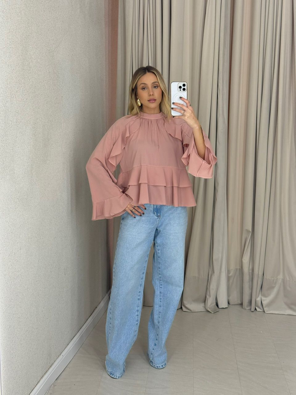 BLUSA MILENA BABADOS Rosê