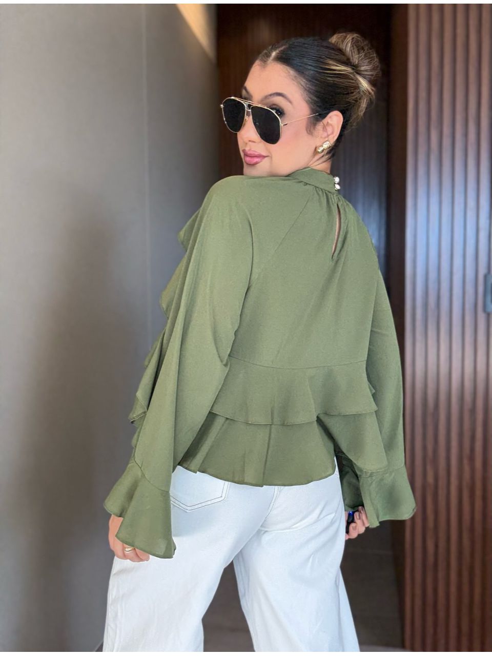 BLUSA MILENA BABADOS verde